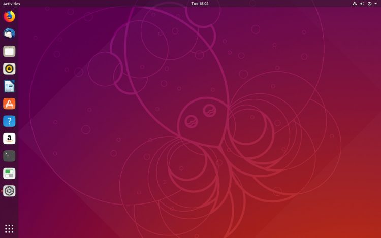 The Ubuntu 18.10 desktop